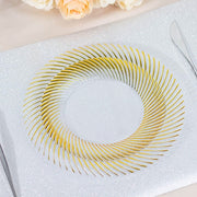 10 Swirl Rim Plastic Dessert Appetizer Plates - Disposable Tableware