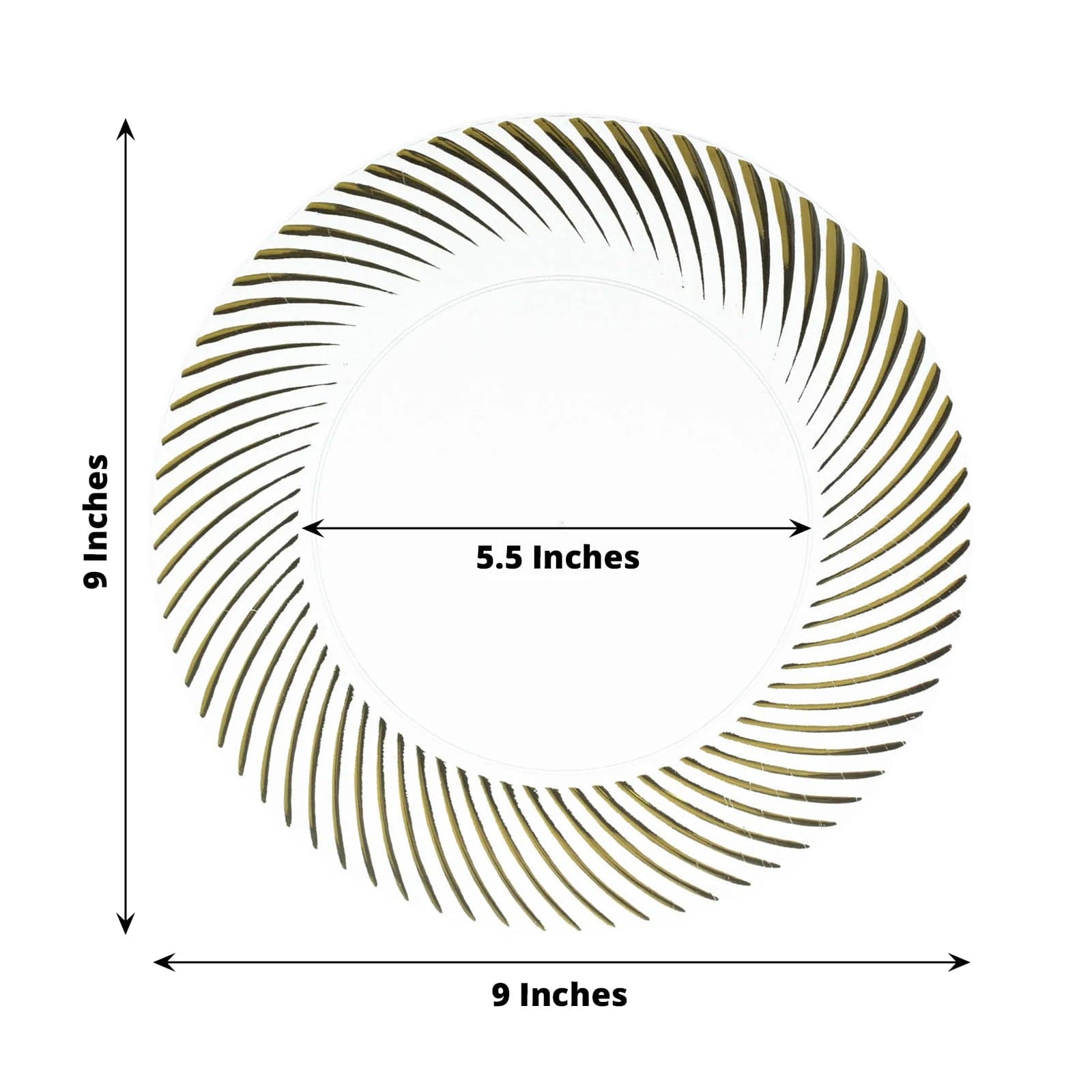 10 Swirl Rim Plastic Dessert Appetizer Plates - Disposable Tableware