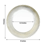 10 Swirl Rim Plastic Dessert Appetizer Plates - Disposable Tableware