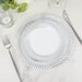 10 Swirl Rim Plastic Dessert Appetizer Plates - Disposable Tableware