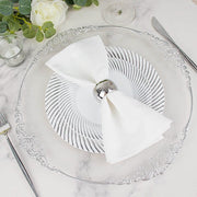 10 Swirl Rim Plastic Dessert Appetizer Plates - Disposable Tableware