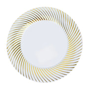 10 Swirl Rim Plastic Dessert Appetizer Plates - Disposable Tableware DSP_PLR0027_9_WHGD