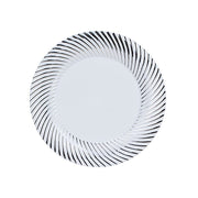 10 Swirl Rim Plastic Dessert Appetizer Plates - Disposable Tableware DSP_PLR0027_9_WHSV
