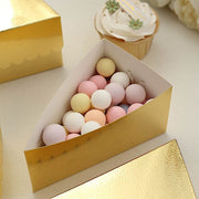 10 Triangle 5" x 3" Cake Slice Paper Boxes with Scalloped Top