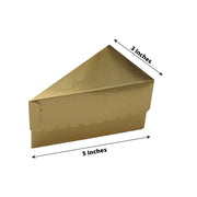 10 Triangle 5" x 3" Cake Slice Paper Boxes with Scalloped Top