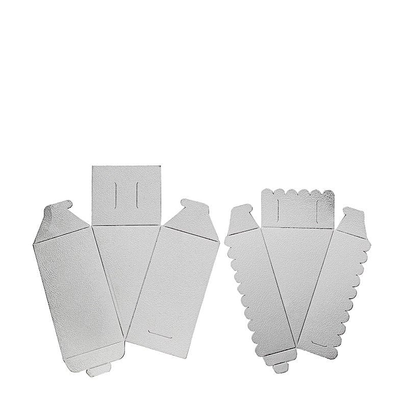 10 Triangle 5" x 3" Cake Slice Paper Boxes with Scalloped Top