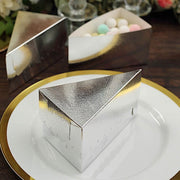 10 Triangle 5" x 3" Cake Slice Paper Boxes with Scalloped Top