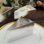 10 Triangle 5" x 3" Cake Slice Paper Boxes with Scalloped Top