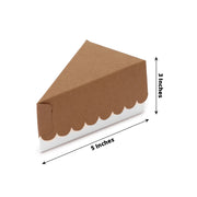 10 Triangle 5" x 3" Cake Slice Paper Boxes with Scalloped Top