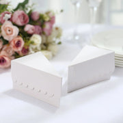 10 Triangle 5" x 3" Cake Slice Paper Boxes with Scalloped Top