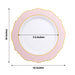 10 White Round Plastic Salad and Dinner Plates Blossom Design - Disposable Tableware