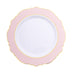 10 White Round Plastic Salad and Dinner Plates Blossom Design - Disposable Tableware DSP_PLR0026_10_046GD
