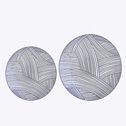 10 White Round Plastic Salad and Dinner Plates with Gold Strokes - Disposable Tableware