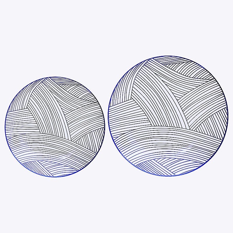 10 White Round Plastic Salad and Dinner Plates with Gold Strokes - Disposable Tableware