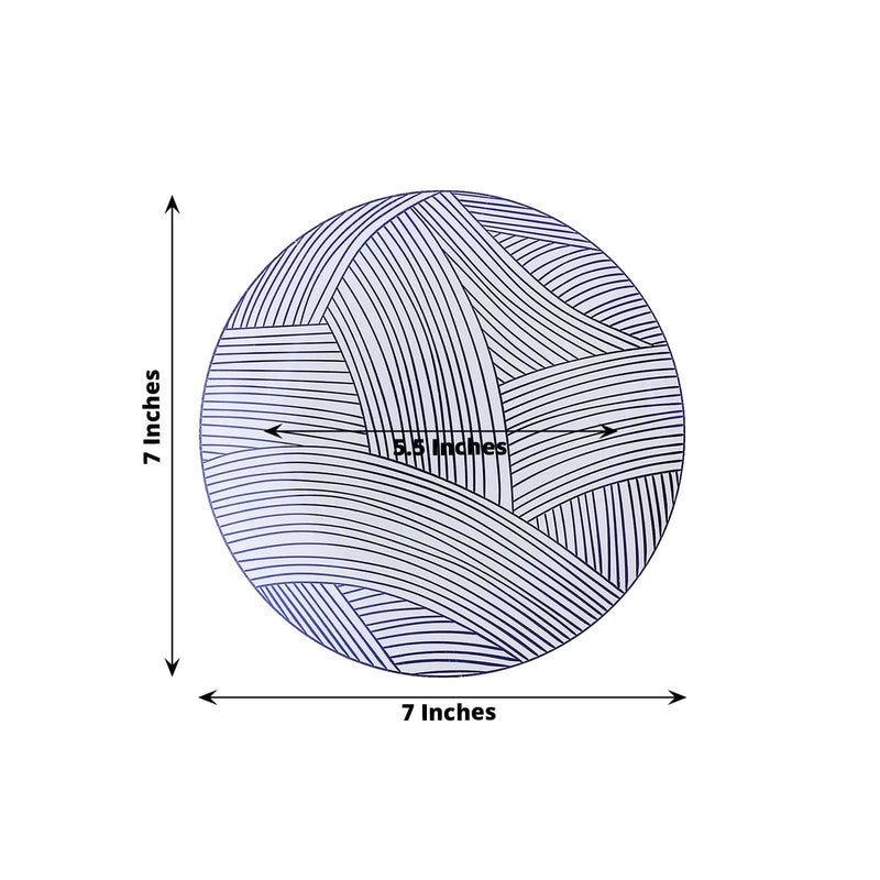 10 White Round Plastic Salad and Dinner Plates with Gold Strokes - Disposable Tableware