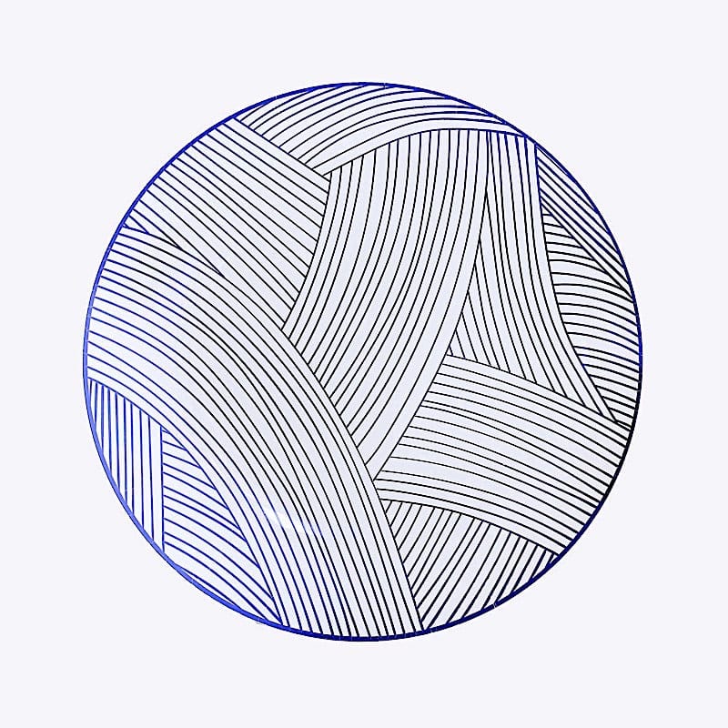 10 White Round Plastic Salad and Dinner Plates with Gold Strokes - Disposable Tableware DSP_PLR0025_10_WHBL