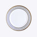 10 White Round Plastic Salad Dinner Plates Navy Blue Chord Rim - Disposable Tableware DSP_PLR0030_9_NVGD