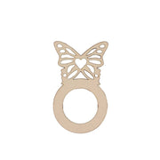 10 Wooden Butterfly Rustic Napkin Rings - Natural NAP_RING_WOD_BUT