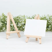 10 Wooden Display Place Card Table Number Holders - Natural