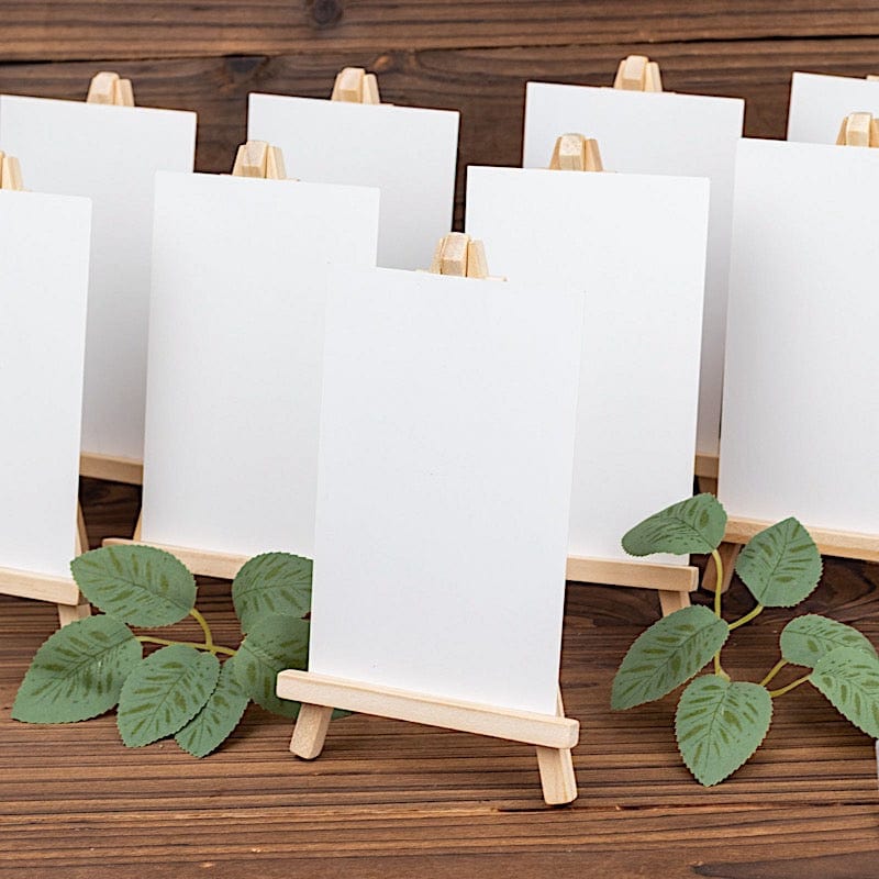 10 Wooden Display Place Card Table Number Holders - Natural