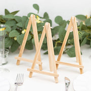 10 Wooden Display Place Card Table Number Holders - Natural
