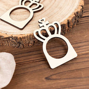 10 Wooden Princess Crown Rustic Napkin Rings - Natural NAP_RING_WOD_CRWN