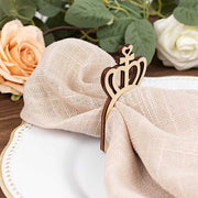 10 Wooden Princess Crown Rustic Napkin Rings - Natural NAP_RING_WOD_CRWN