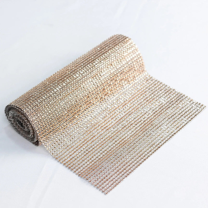 10"x108" Plastic Crystal Rhinestones Table Runner RUN_DIA_CHMP