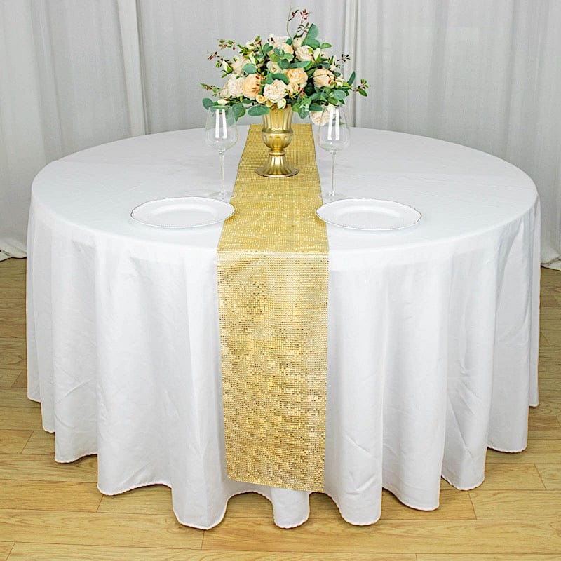 10"x108" Shiny Crystal Rhinestone DIY Table Runner - Gold