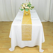 10"x108" Shiny Crystal Rhinestone DIY Table Runner - Gold