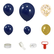 100 Assorted DIY Balloon Garland Kit - Royal Blue Gold and Clear BLOON_KIT12_ROYGD