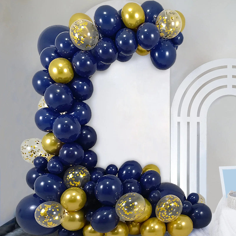 100 Assorted DIY Balloon Garland Kit - Royal Blue Gold and Clear BLOON_KIT12_ROYGD