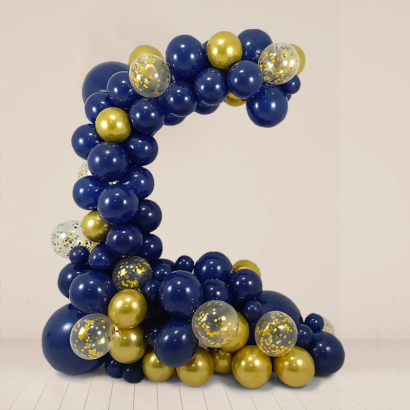 100 Assorted DIY Balloon Garland Kit - Royal Blue Gold and Clear BLOON_KIT12_ROYGD