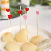 100 Bamboo Heart Cocktail Picks - Red and Pink DSP_BIRC_P022