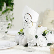 100 Disposable Dinner Paper Napkins with Gold Foil Letter - White