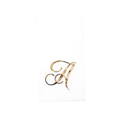 100 Disposable Dinner Paper Napkins with Gold Foil Letter - White NAP_DIN07_WHGD_A