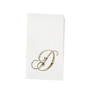 100 Disposable Dinner Paper Napkins with Gold Foil Letter - White NAP_DIN07_WHGD_D