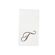 100 Disposable Dinner Paper Napkins with Gold Foil Letter - White NAP_DIN07_WHGD_F