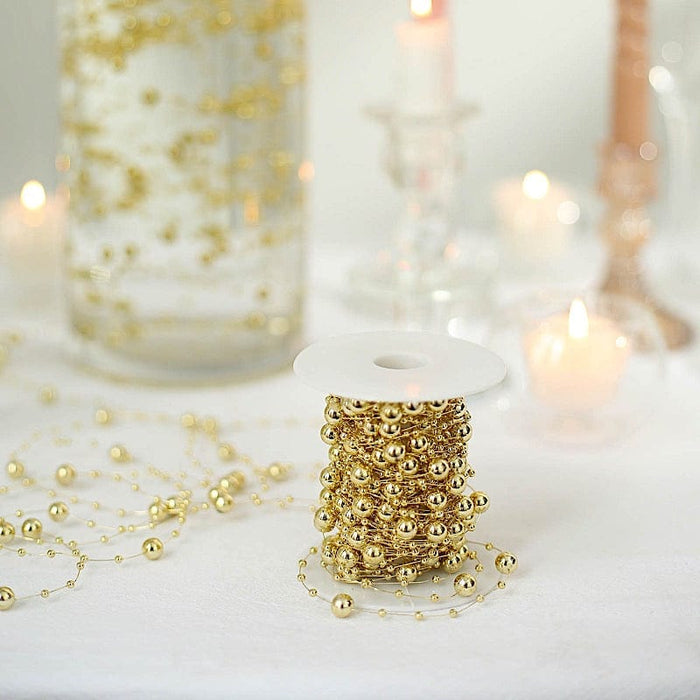 100 ft Artificial Pearl Beads String Garland Roll DIY Crafts Supplies