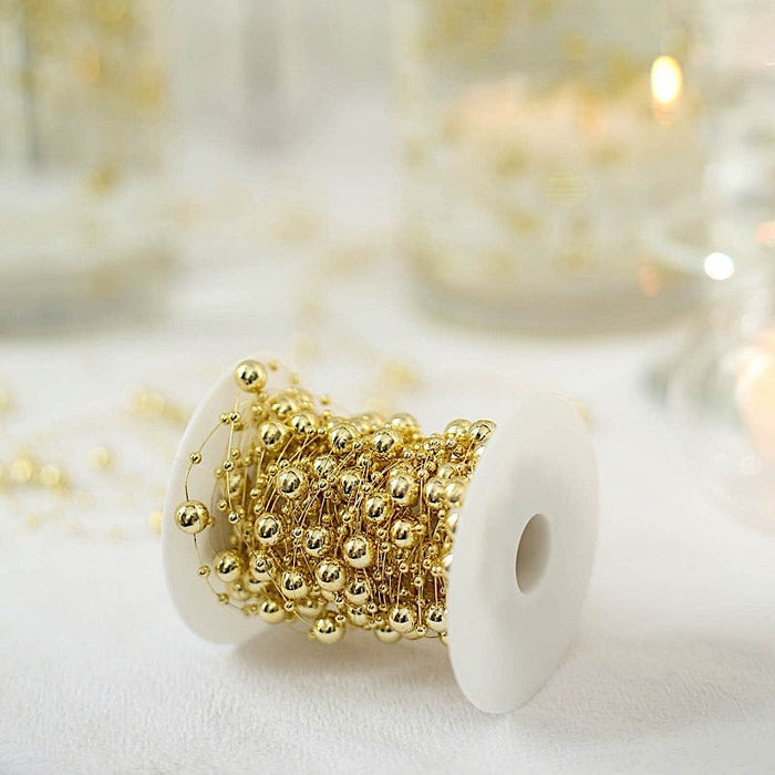 100 ft Artificial DIY Craft Fishing Line Pearl Chains String Beads Garland Roll