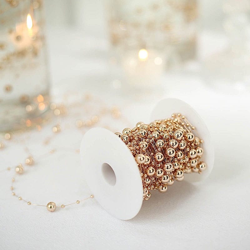 100 ft Artificial DIY Craft Fishing Line Pearl Chains String Beads Garland Roll