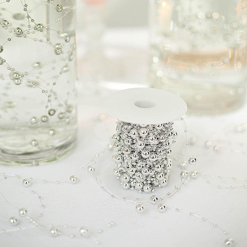 100 ft Artificial DIY Craft Fishing Line Pearl Chains String Beads Garland Roll