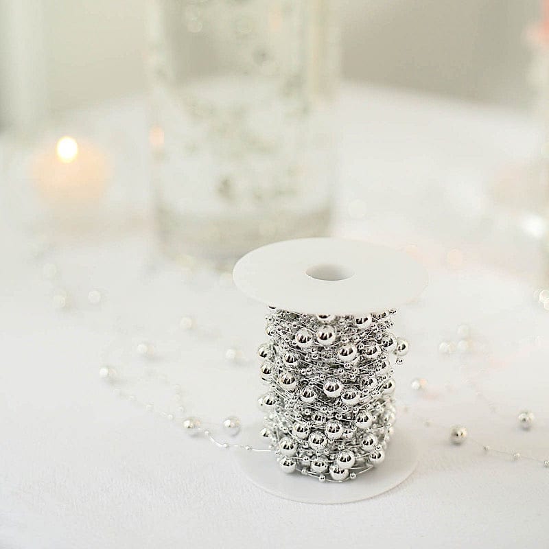 100 ft Artificial DIY Craft Fishing Line Pearl Chains String Beads Garland Roll