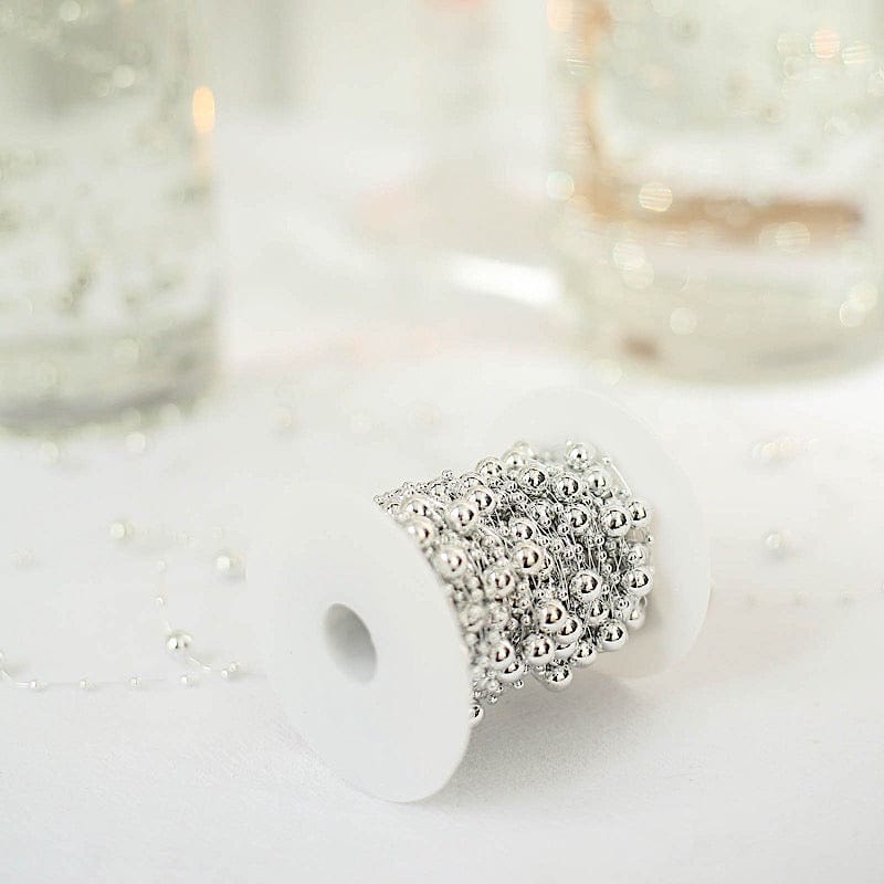 100 ft Artificial DIY Craft Fishing Line Pearl Chains String Beads Garland Roll