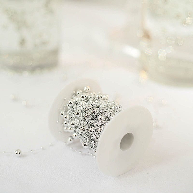 100 ft Artificial DIY Craft Fishing Line Pearl Chains String Beads Garland Roll