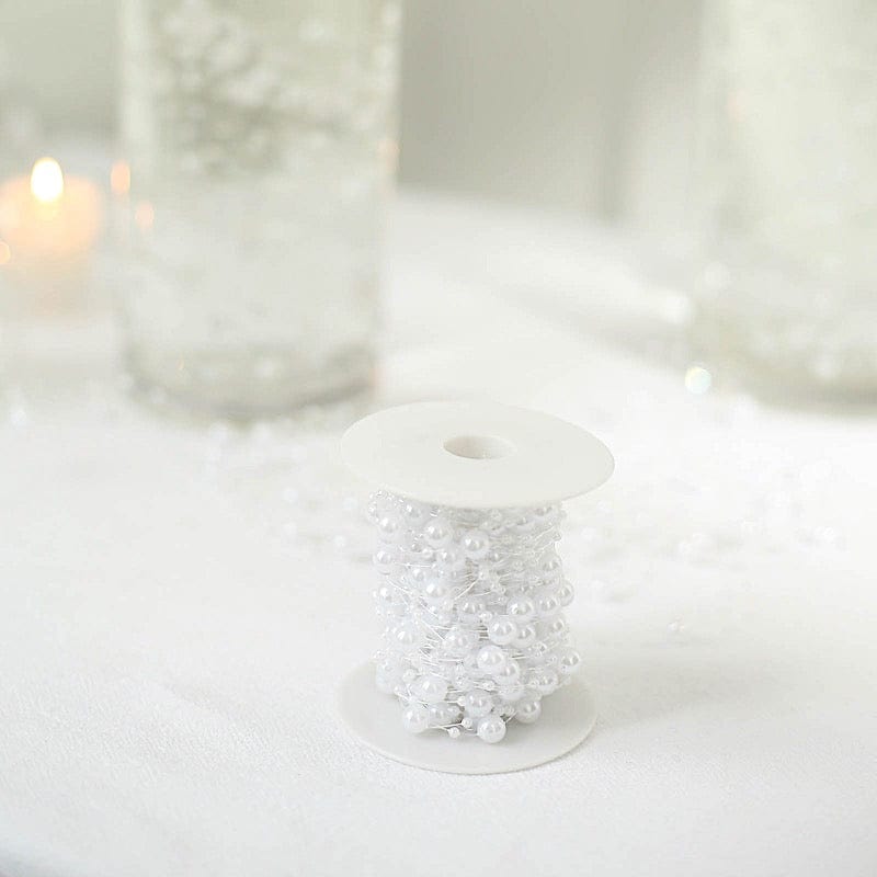 100 ft Artificial DIY Craft Fishing Line Pearl Chains String Beads Garland Roll