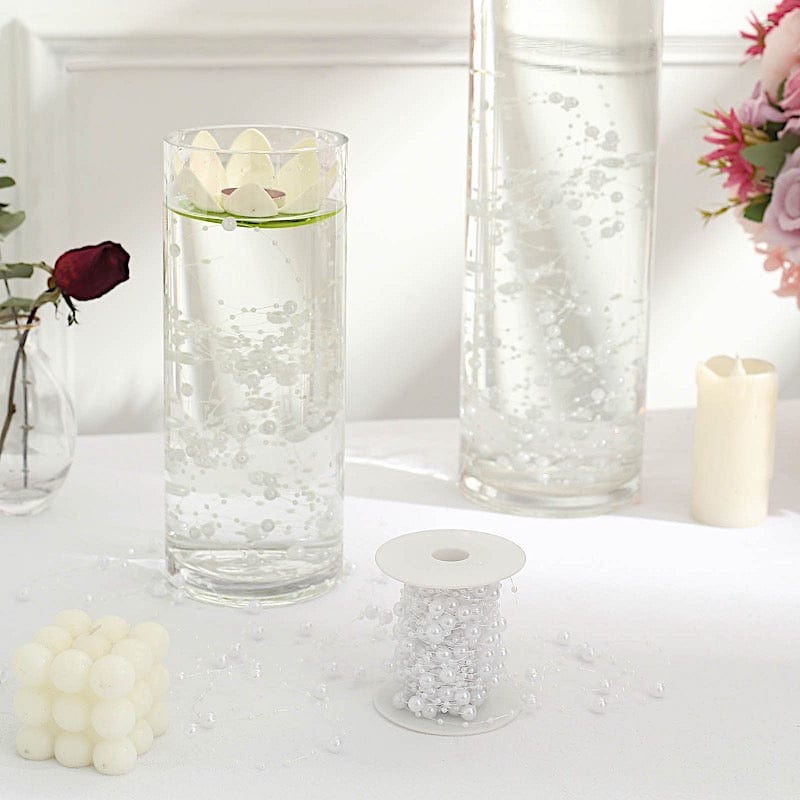 100 ft Artificial DIY Craft Fishing Line Pearl Chains String Beads Garland Roll