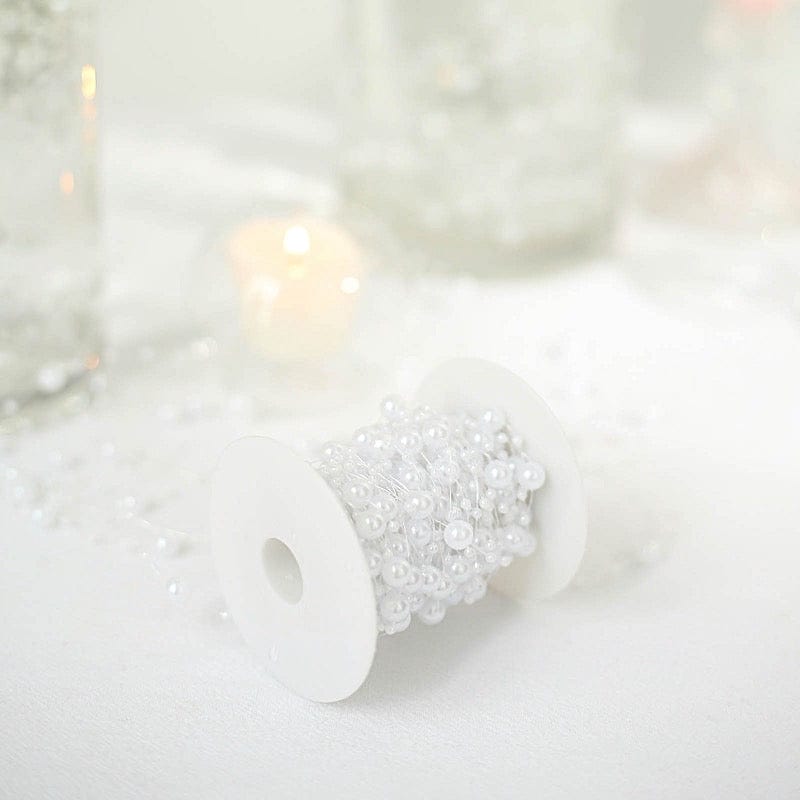 100 ft Artificial DIY Craft Fishing Line Pearl Chains String Beads Garland Roll