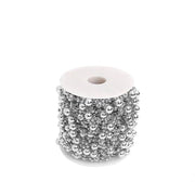 100 ft Artificial DIY Craft Fishing Line Pearl Chains String Beads Garland Roll BEAD_GRLD_005_SILV