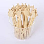100 Giraffe Bamboo Mini Forks Cocktail Picks - Natural DSP_BIRC_P019